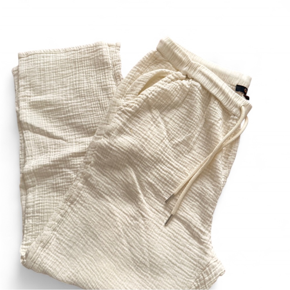 Quince Cream Textured Pants